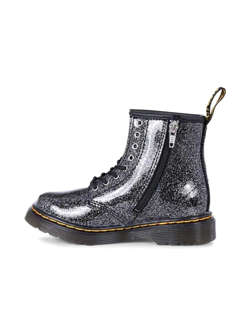 Stivali per bambina Dr. Martens Kids neri con effetto glitter 41435001 1460 Dr martens kids