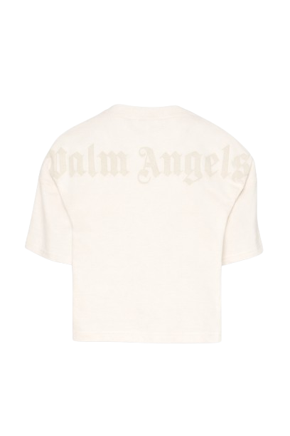 T-shirt per bambina Palm Angels Kids bianca con logo sul retro PGAA001S26JER001 002 PALM ANGELS KIDS