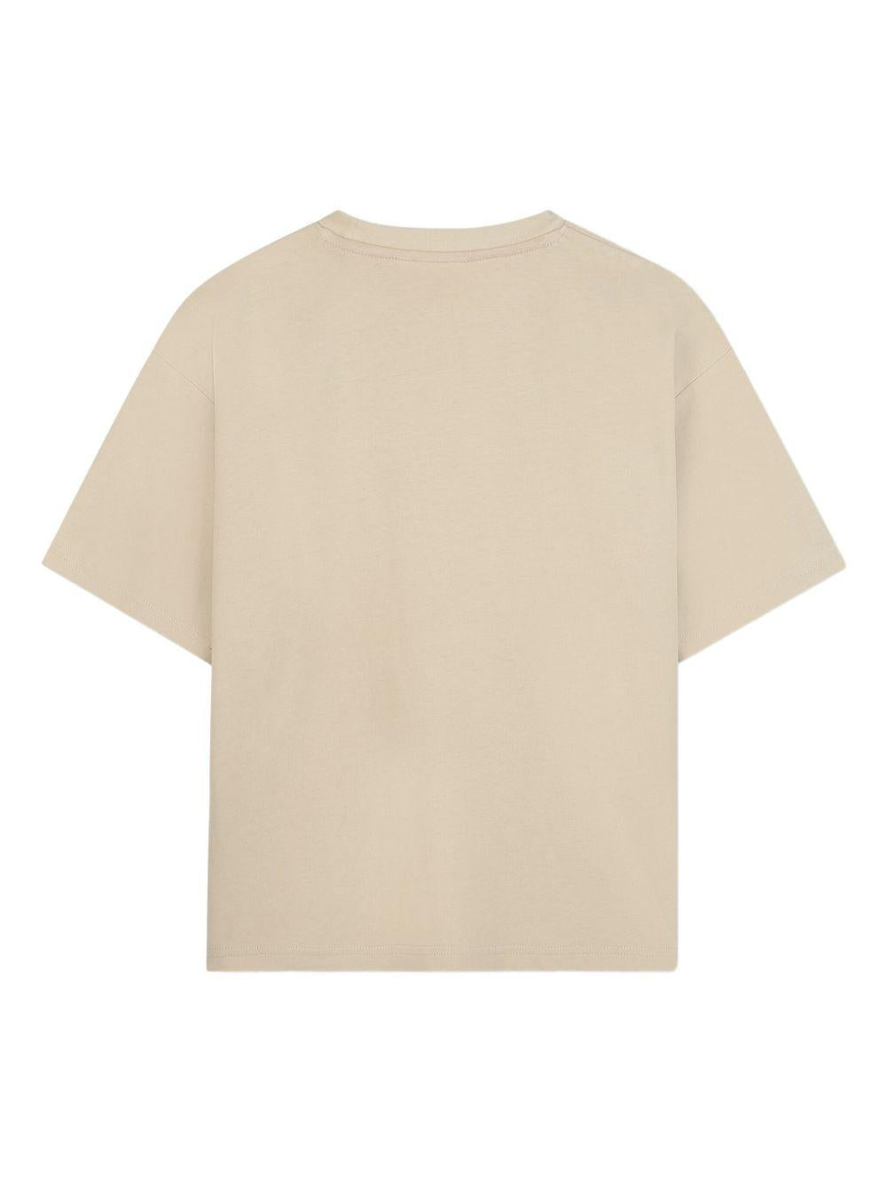 T-shirt per bambino Hugo Kids beige con applicazione logo G00440 249 Hugo