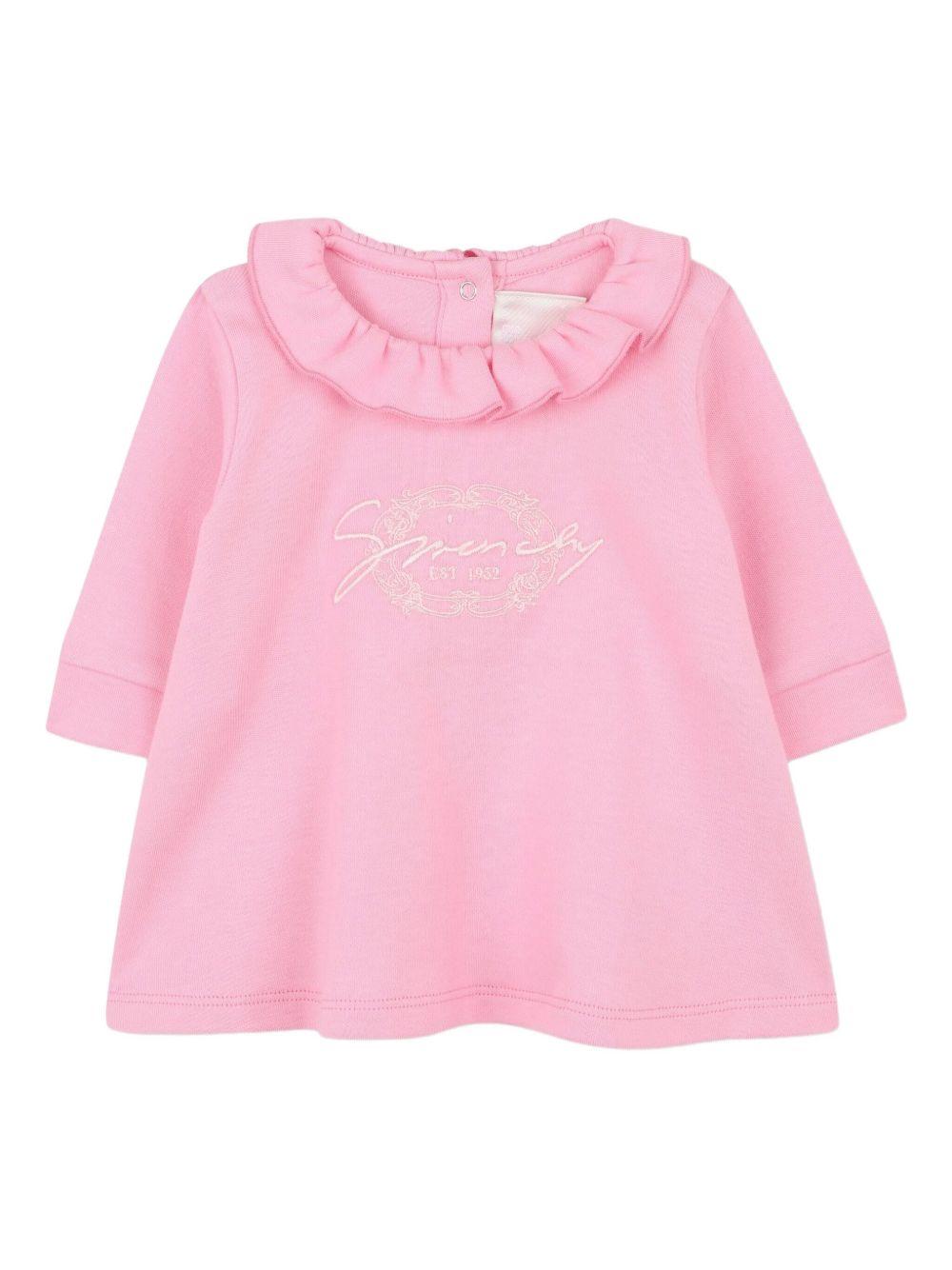 Set completo sportivo t-shirt e pantaloni Givenchy Kids rosa con dettaglio ruches H30870 465 GIVENCHY KIDS