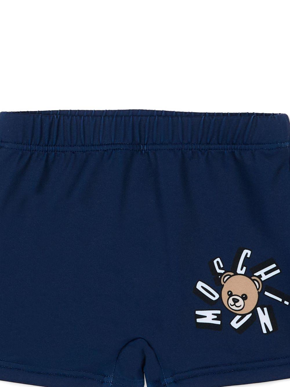 Costume per neonato Moschino Kids blu con stampa Teddy MXL006LKA11 40016 MOSCHINO KIDS