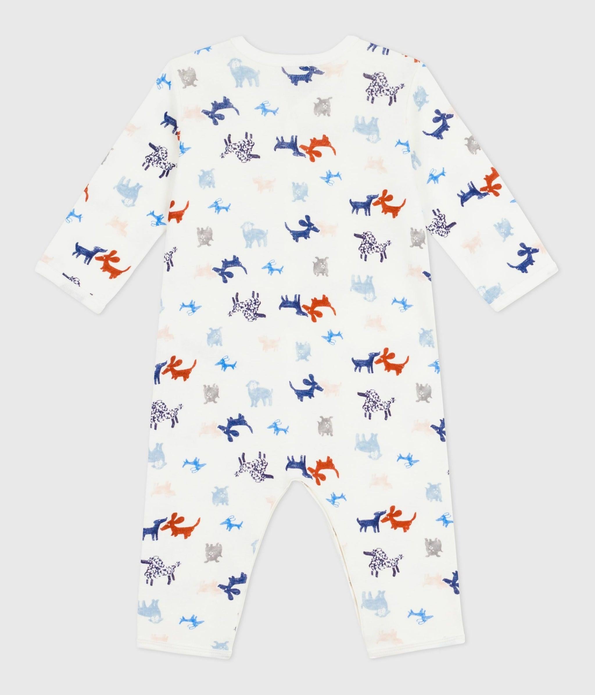 Tutina per neonati Petit Bateau bianca con stampa grafica animali all-over A0FAV 01 PETIT BATEAU
