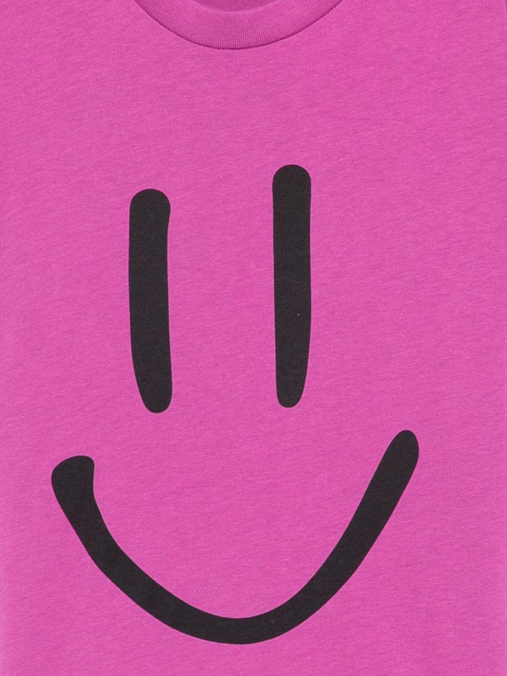 T-shirt per bambina Molo fucsia con stampa smile 6S26A201 5627 MOLO KIDS