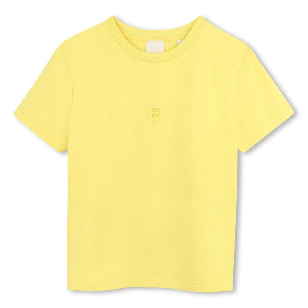 T-shirt per bambino Givenchy Kids giallo con placca 4G con logo sul retro H30729 571 GIVENCHY KIDS