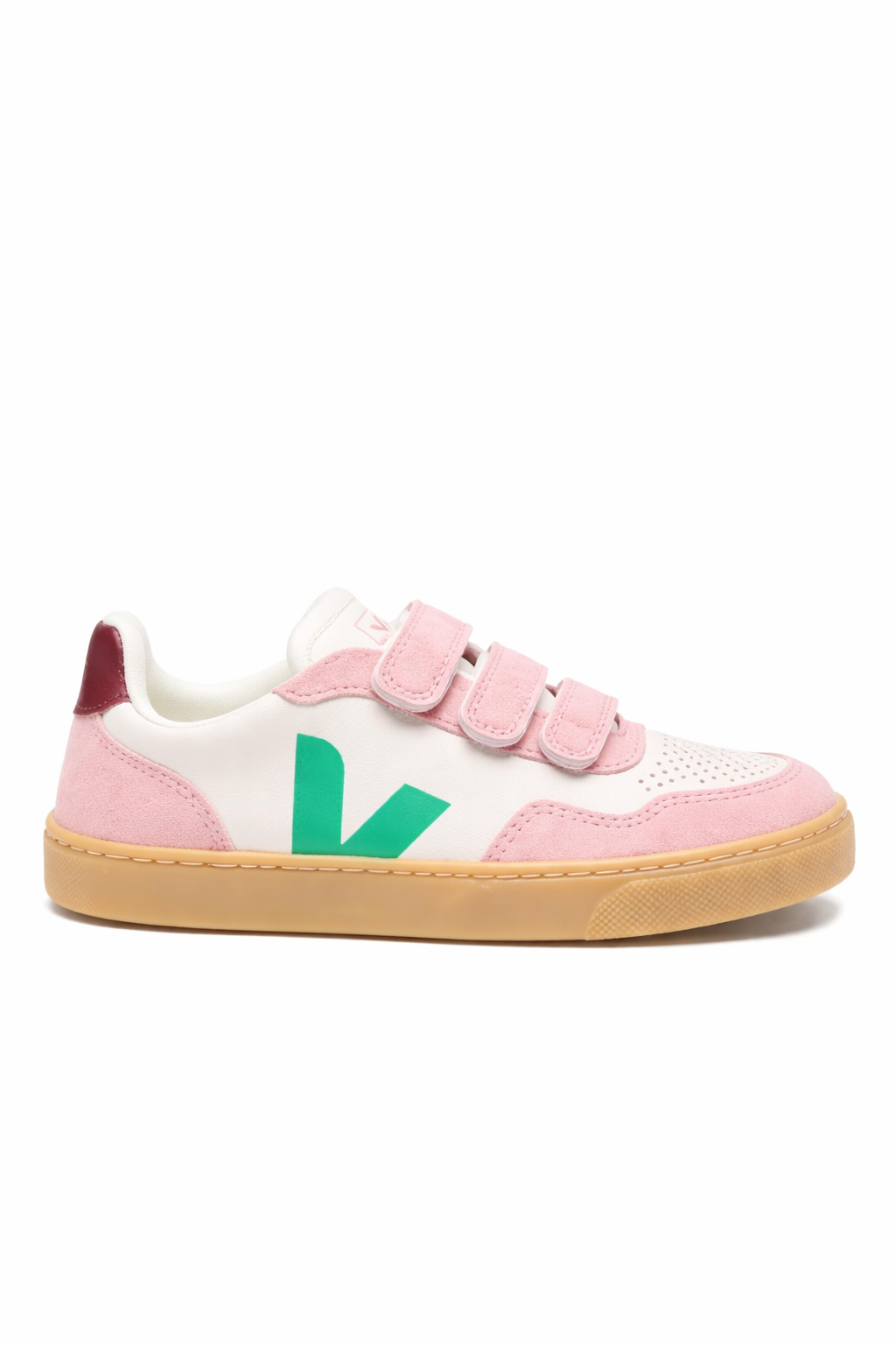 Sneakers V-10 per bambina Veja Kids rosa con chiusura a strappo SX2021515 V-90 PETALE MARY TAG NATURAL VEJA KIDS