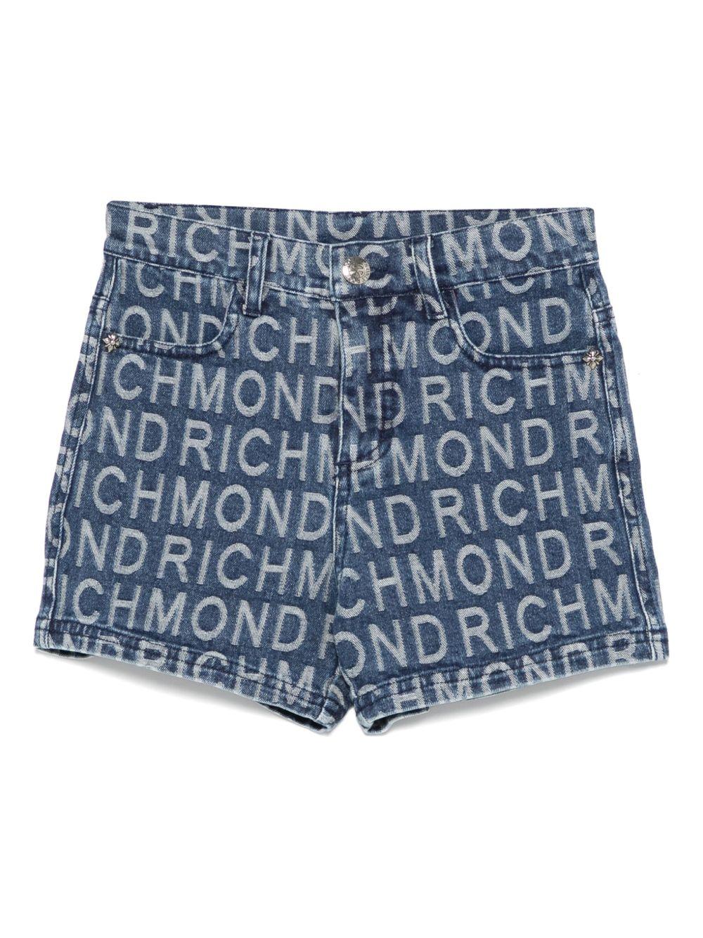 Shorts per bambina John Richmond Junior in denim con effetto jacquard RGP25122SH DENIM JOHN RICHMOND JUNIOR