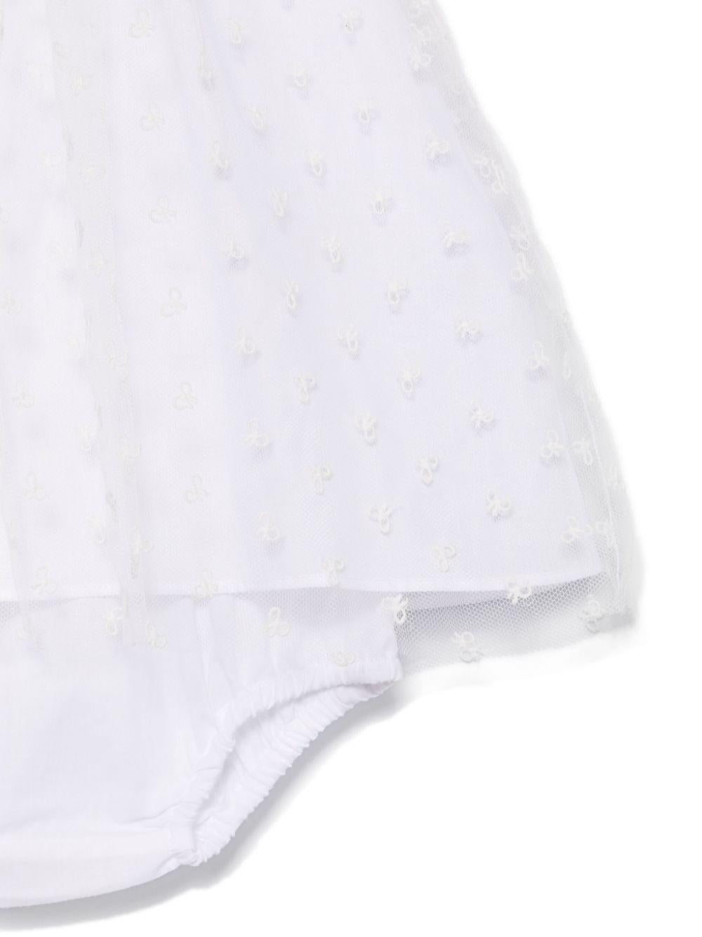 Abito per neonata Bonpoint nuage bianco con rifinitura con ruches S05XDRW00007 000 BONPOINT