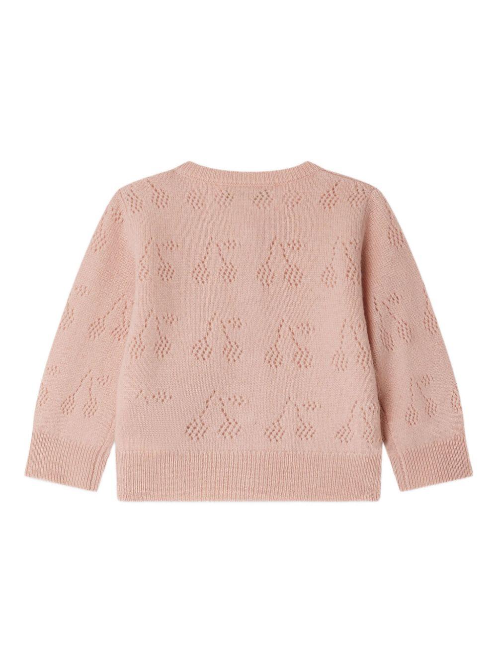 Cardigan per neonata Bonpoint rosa con bottoni W05XCAK00003 023 BONPOINT