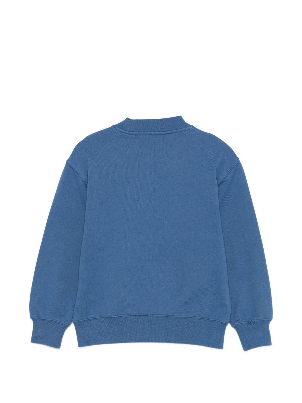 Felpa per bambino Palm Angels Kids blu con stampa grafica PBBA012S26FLE001 060 PALM ANGELS KIDS