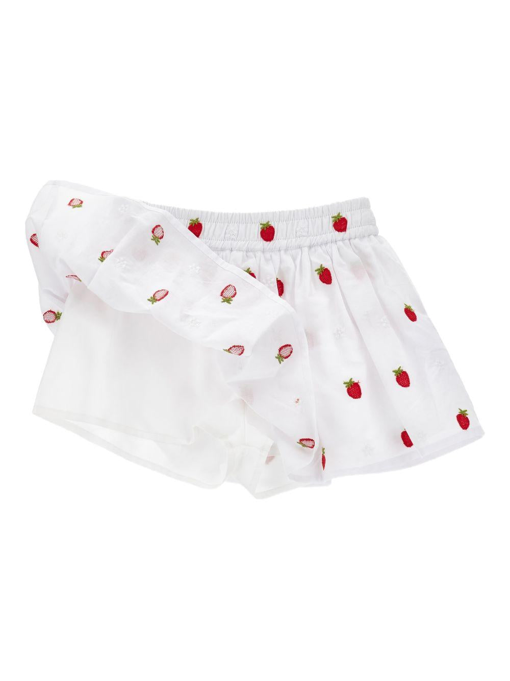 Shorts per neonata Monnalisa bianco con dettaglio ricamato 31G413 7944NB 9944 MONNALISA KIDS