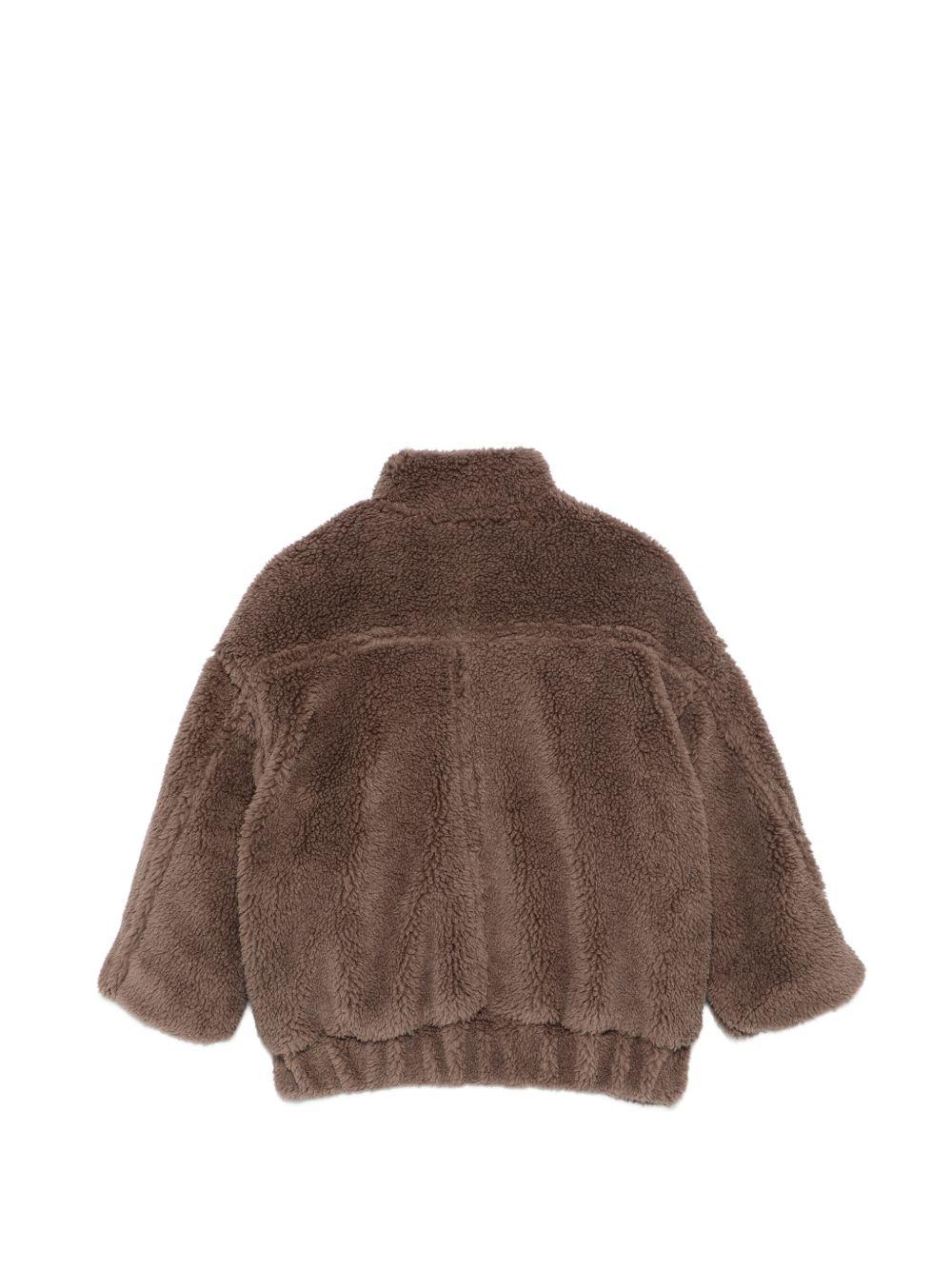 Giubbino per bambina Douuod Kids marrone con texture teddy DZ2P30 Z3949 347 DOUUOD KIDS