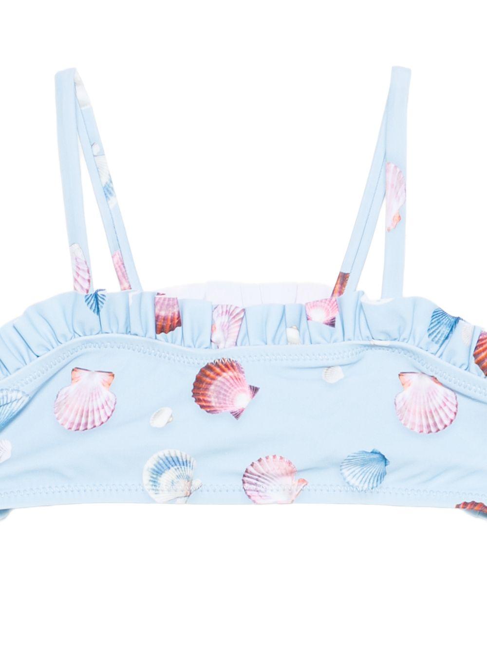 Set 2 pezzi per bambina Molo azzurro con stampa conchiglia all-over 8S26P101 9528 MOLO