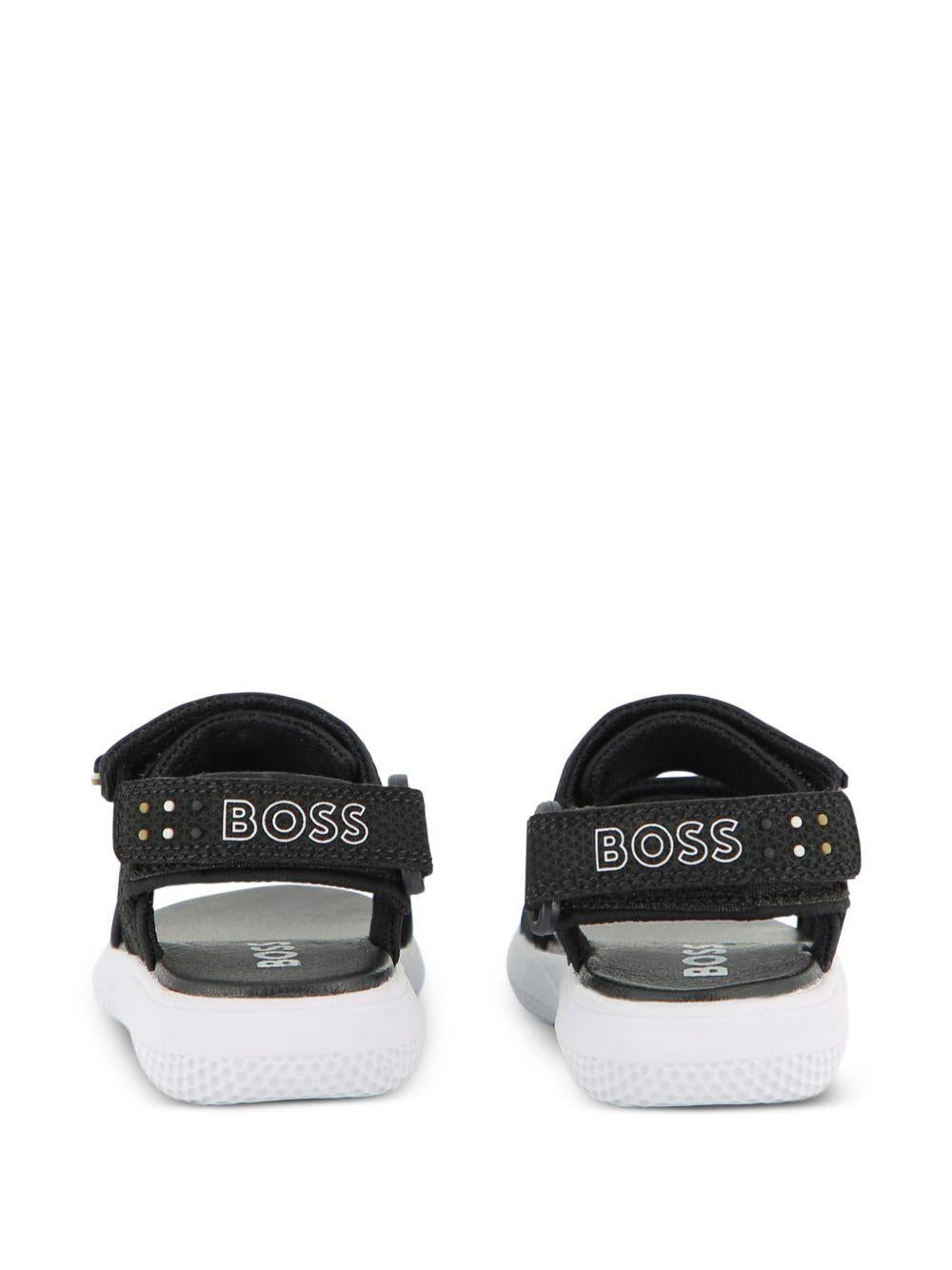 Sandali per neonato Boss Kids neri con chiusura a strappo J52823 09B BOSS KIDS