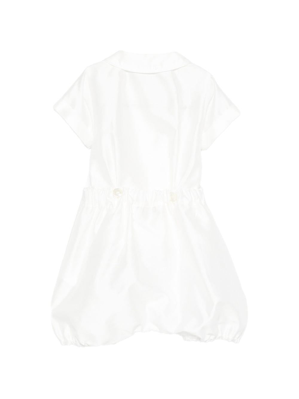 Set t-shirt e shorts per neonato Mariella Ferrari bianco con colletto alla Peter Pan PLE5 P26 BURRO MARIELLA FERRARI KIDS