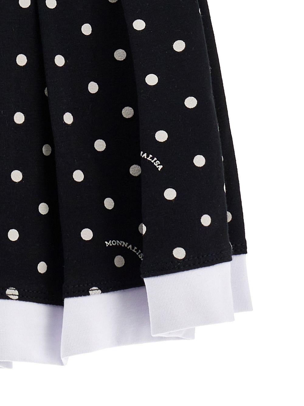 Abito per bambina Monnalisa bianco e nero con stampa cagnolina 19G919 7032 9950 MONNALISA KIDS
