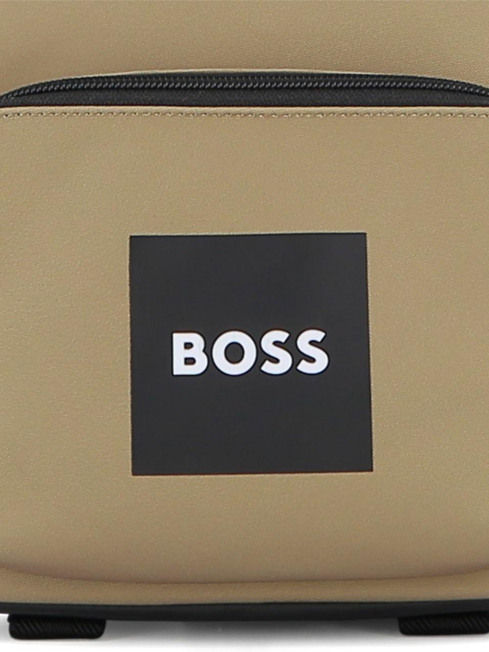 Zaino per bambino Boss Kids beige con toppa con logo quadrato J53136 295 BOSS KIDS