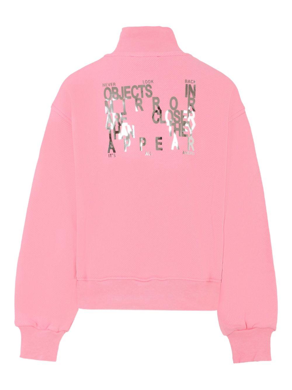 Felpa per bambina MSGM Kids rosa con collo rialzato F5MSJGSW188 MS038 MSGM KIDS