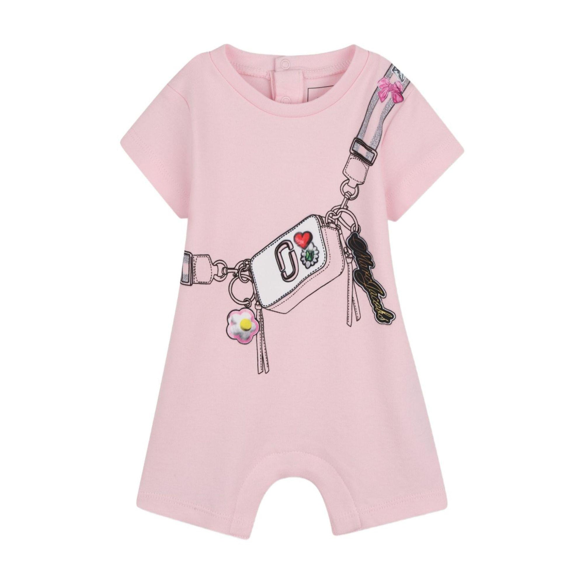 Tutina per neonata The Marc Jacobs Kids rosa con stampa grafica sul davanti W60807 475 THE MARC JACOBS KIDS