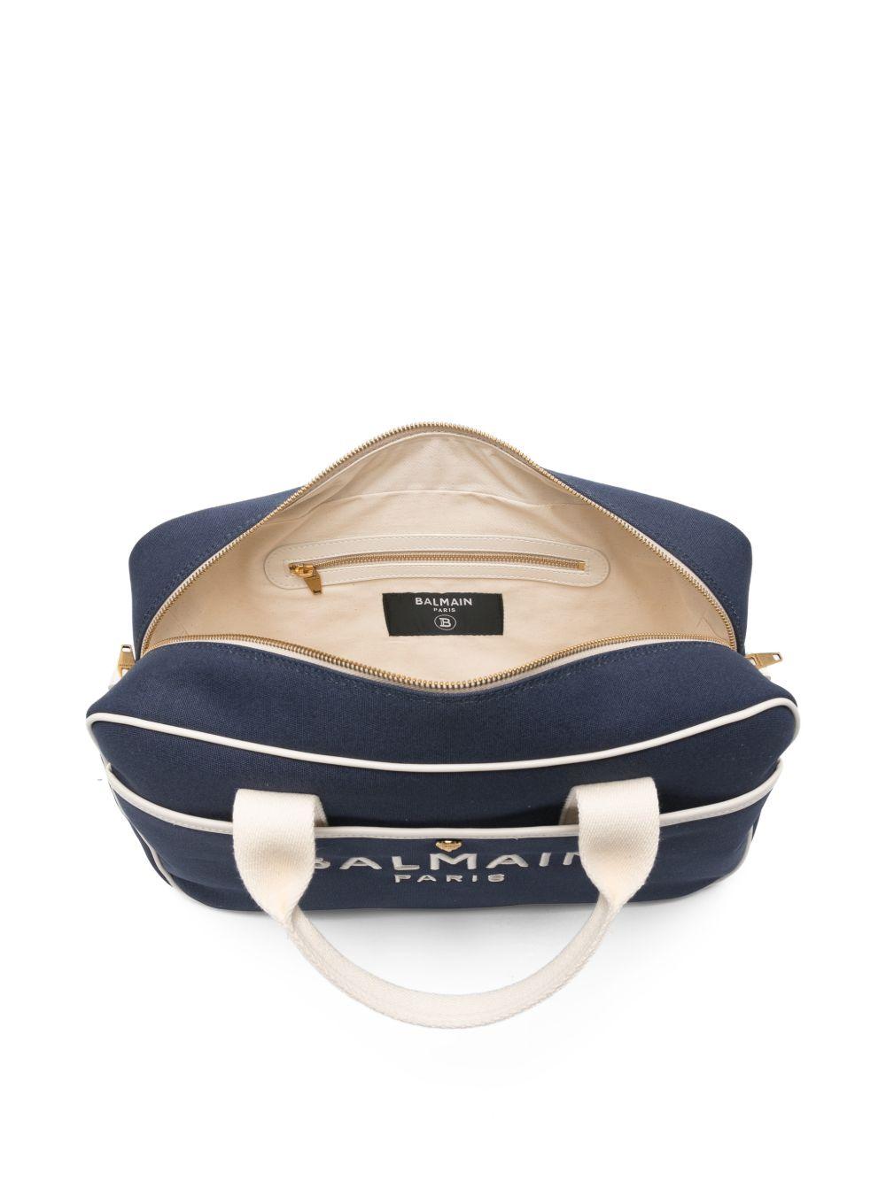 Borsa fasciatoio per neonati Balmain Kids blu con finiture a contrasto BY0608 Z3829 649AV BALMAIN KIDS