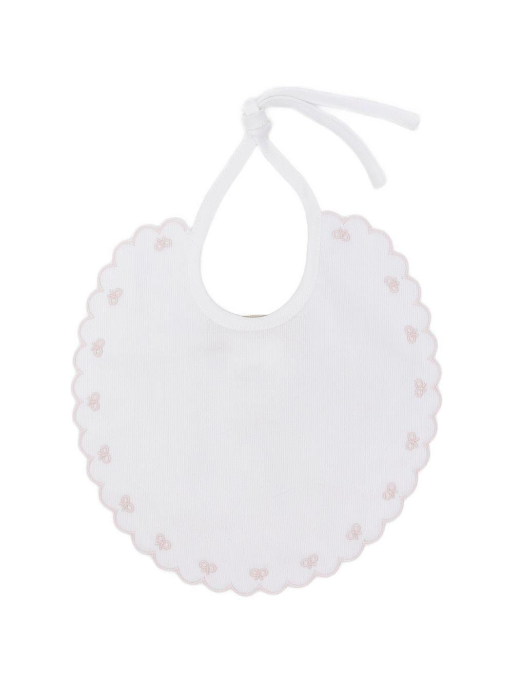 Bavaglino per neonata La Stupenderia bianco con bordo smerlato 2TBBV50 P01PIN LA STUPENDERIA
