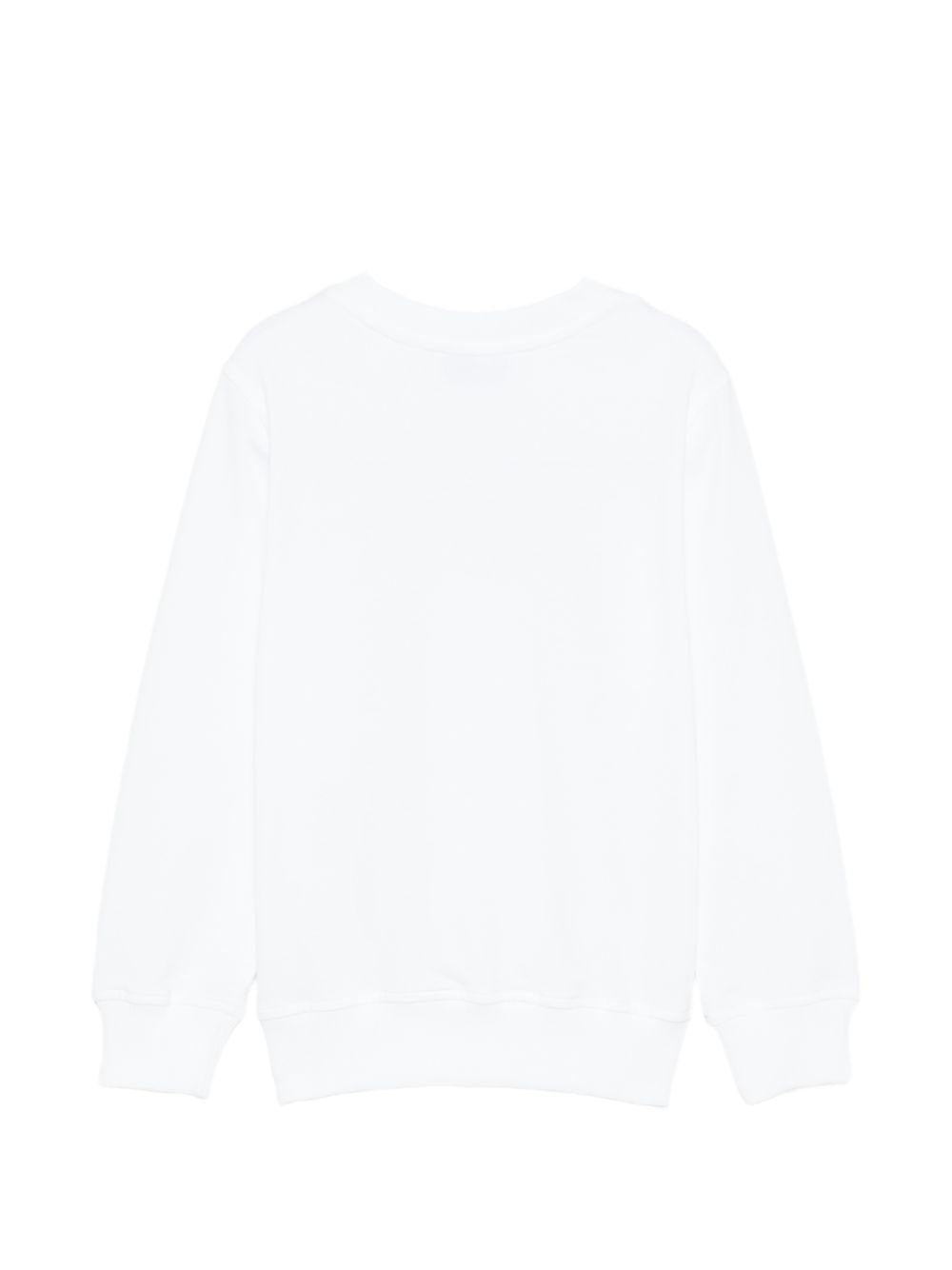 Felpa per bambini Moschino Kids bianca con stampa Teddy Bear HUF09ULCA19 10101 MOSCHINO KIDS