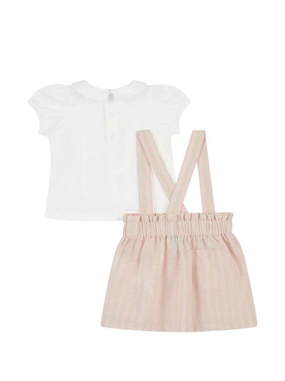 Set t-shirt e gonna per neonata Moschino Kids multicolore con colletto alla Peter Pan MAG00ZLUE01 86111 MOSCHINO KIDS