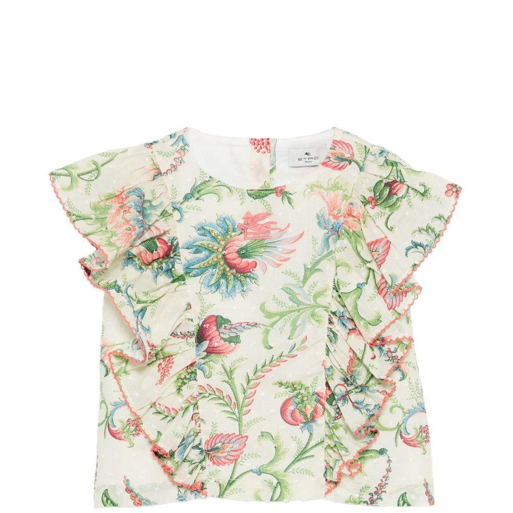 Blusa per bambina Etro Kids beige con stampa floreale GY5A82 M0082 106MC ETRO KIDS