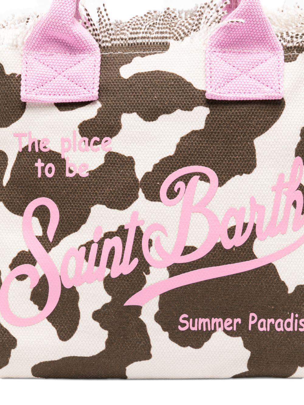 Borsa tote Colette MC2 Saint Barth animalier con manici rosa COL0001 00327L MC2 ST. BARTH KIDS