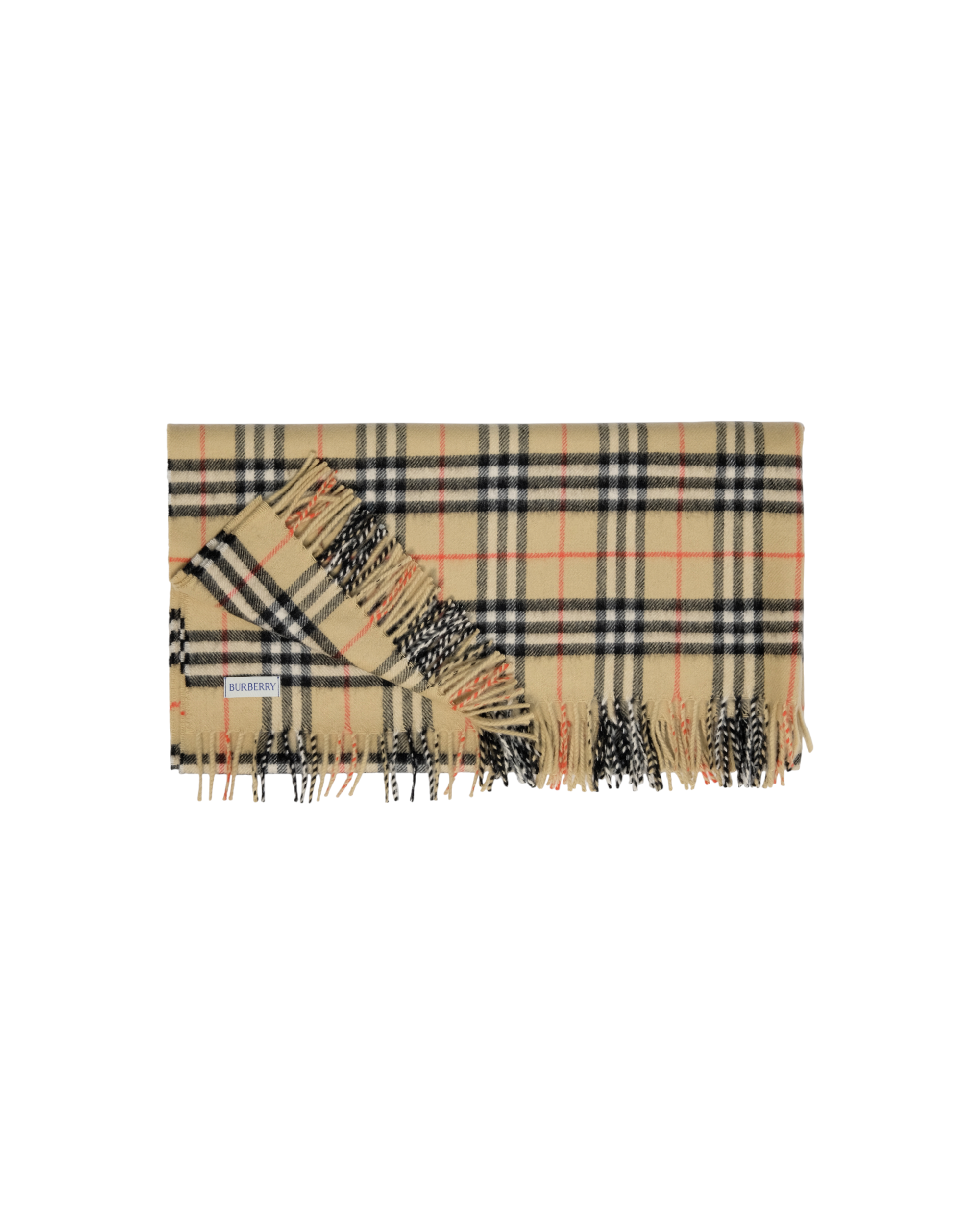 Coperta per neonati Burberry Kids beige sabbia con bordo sfragiato 8117406 B9368 BURBERRY KIDS