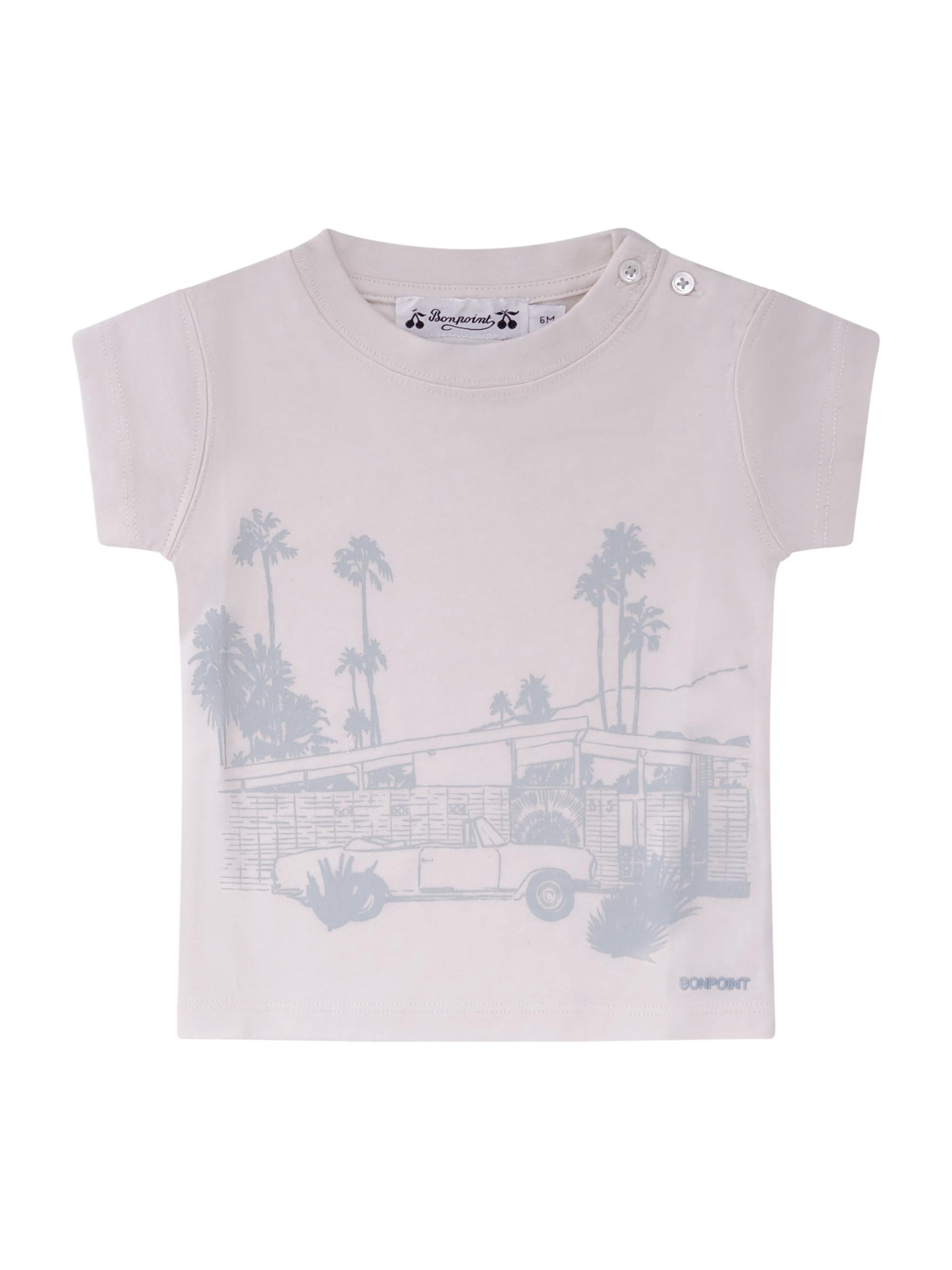 T-shirt per neonato Bonpoint bianco con stampa grafica C06YTSK00001 104 BONPOINT KIDS