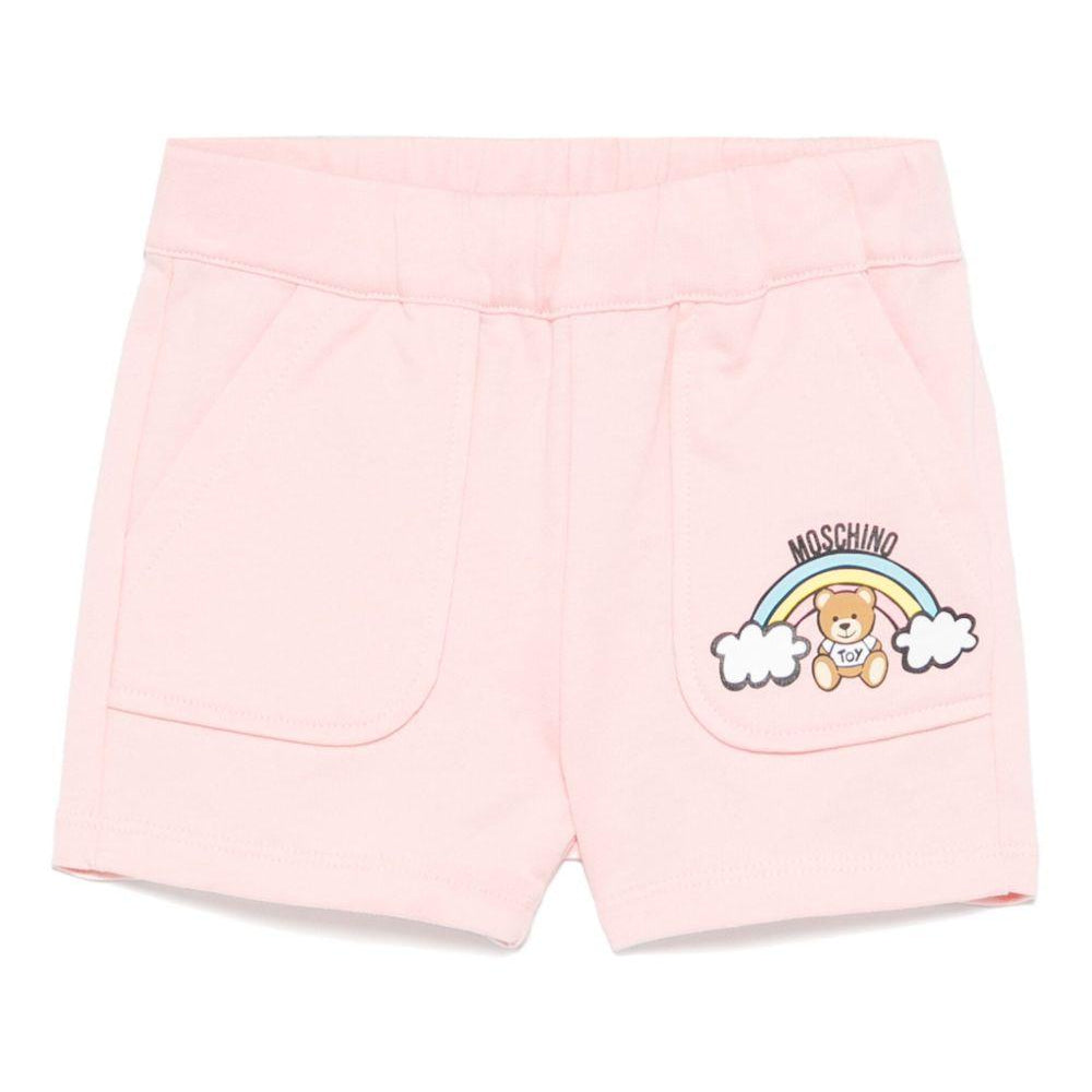Bermuda per neonata Moschino Kids rosa con vita elasticizzata MUQ01CLCA19 50209 MOSCHINO KIDS