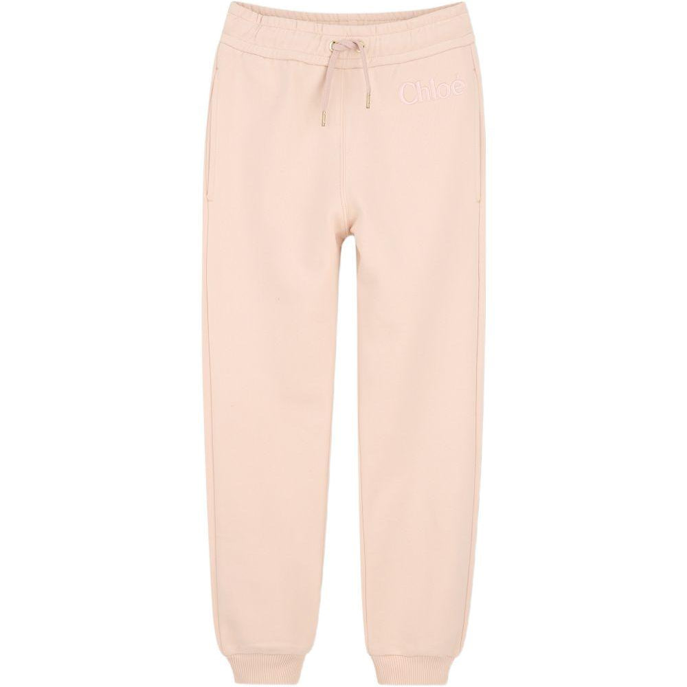 Pantaloni sportivi per bambina Chloé Kids rosa con coulisse e logo C20826 46J CHLOE' KIDS