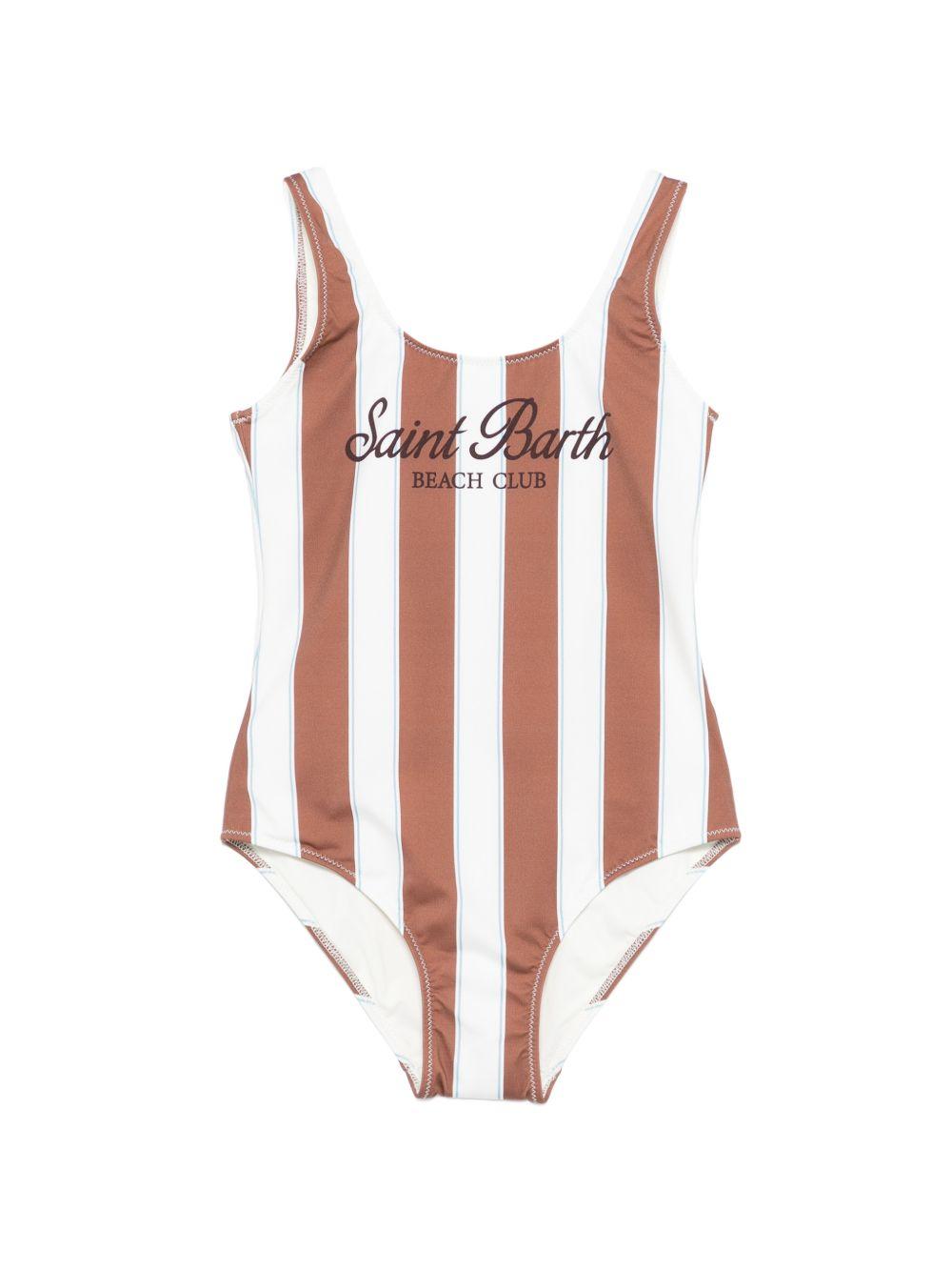 Costume da bagno per bambina MC2 Saint Barth Kids multicolore con logo stampato sul davanti CARA001 03073L MC2 ST. BARTH KIDS