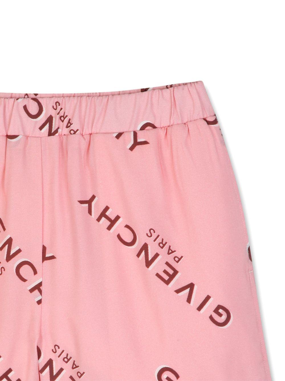 Completo felpa e shorts per bambina Givenchy Kids rosa con stampa logo all-over H31553 46G GIVENCHY KIDS