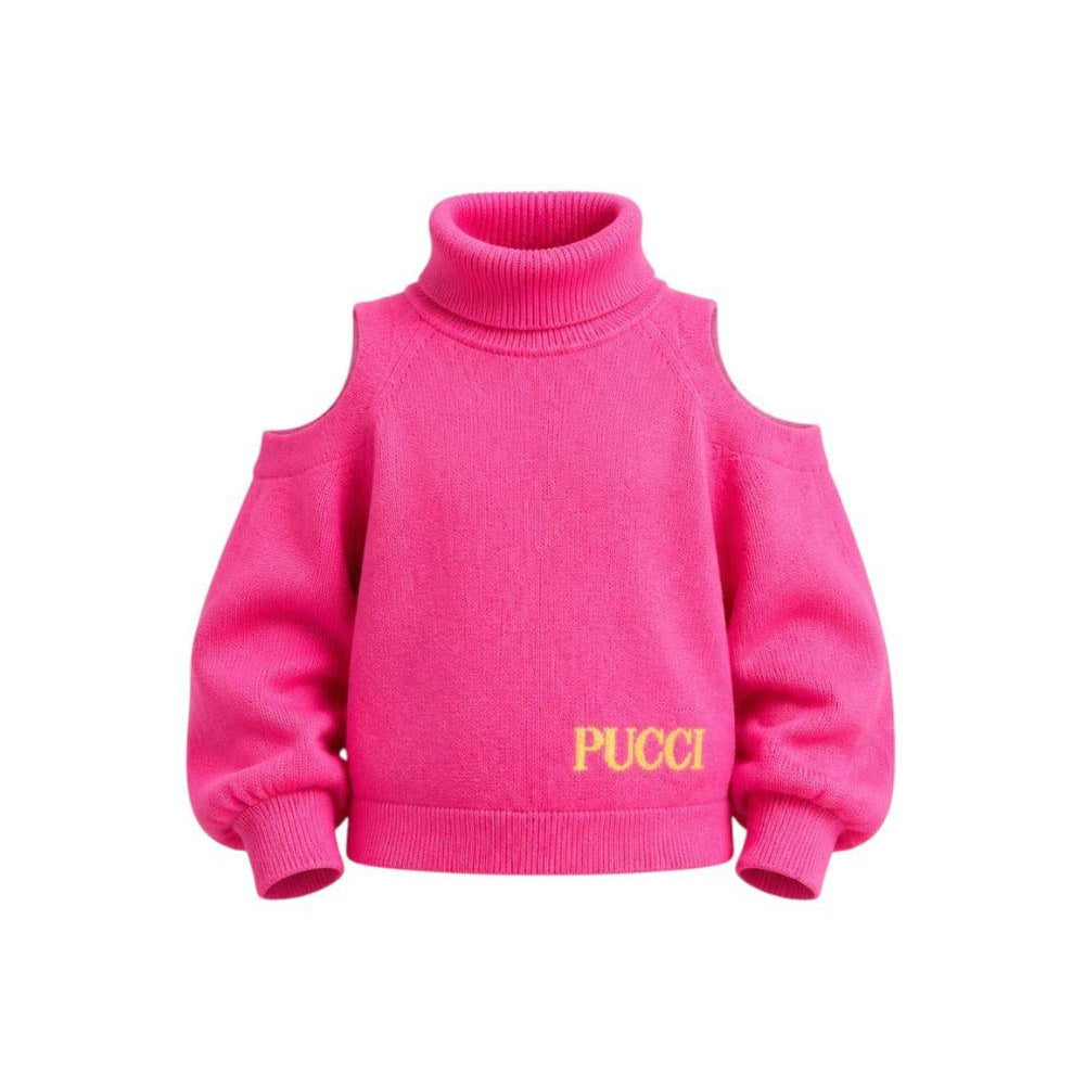 Maglione per bambina Emilio Pucci Kids fucsia con collo alto PZ9A00 Z2362 543 EMILIO PUCCI KIDS