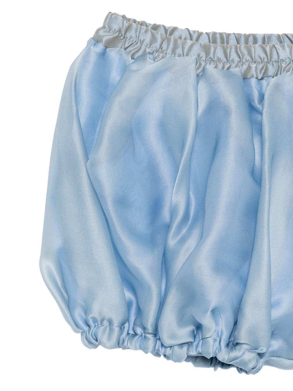 Set top e shorts per neonata A'lapage blu con applicazione floreale sul davanti AL41 AL05C CARTA DA ZUCCHERO A'LAPAGE KIDS