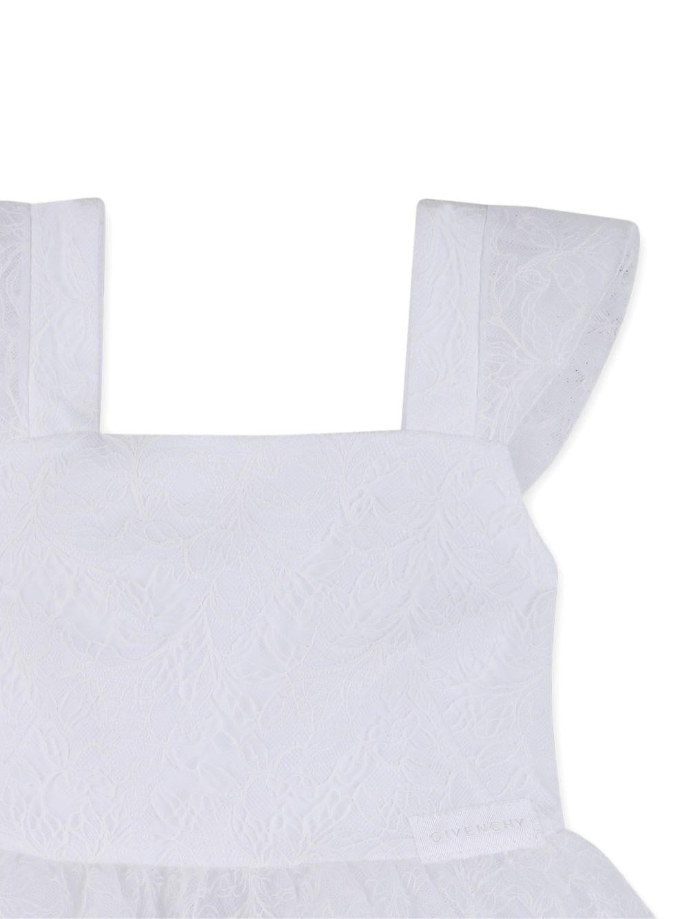 Top per bambina Givenchy Kids bianco con ricamo floreale in pizzo H31232 10P GIVENCHY KIDS