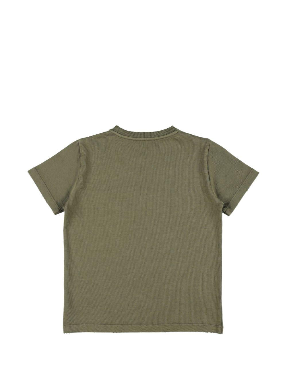 T-shirt per bambino Golden Goose Kids verde con logo sul davanti GKP02441P002243 35479 GOLDEN GOOSE KIDS