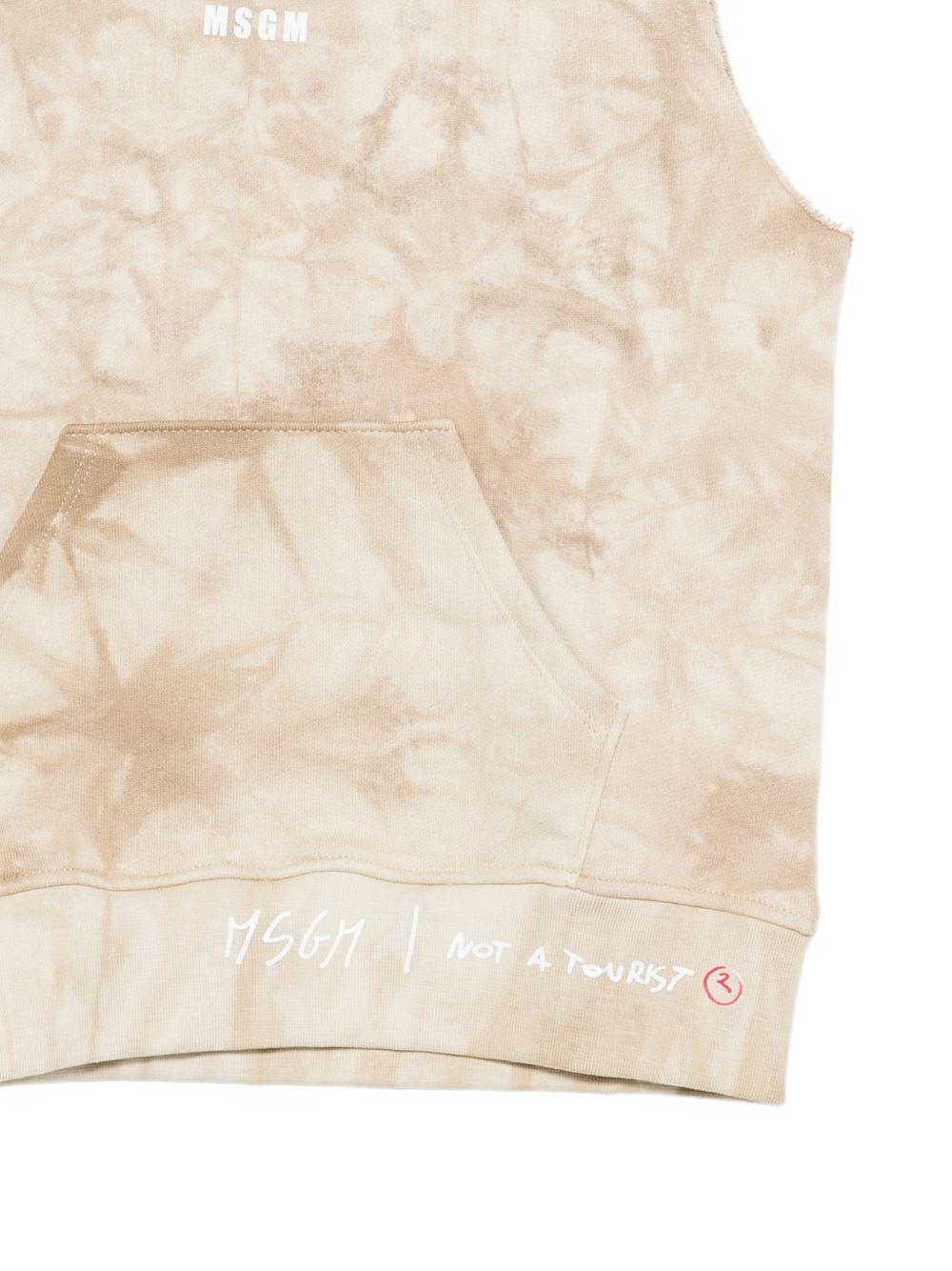 T-shirt per bambino MSGM Kids beige con fantasia tie-dye S6MSJBSW244 015 MSGM KIDS