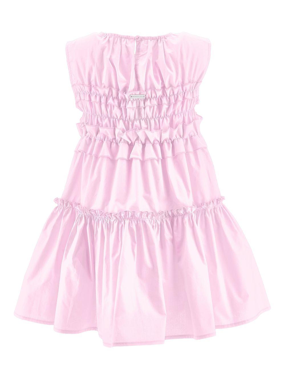 Abito per bambina Monnalisa rosa smanicato con ruches 17G910 7116 0090 MONNALISA KIDS