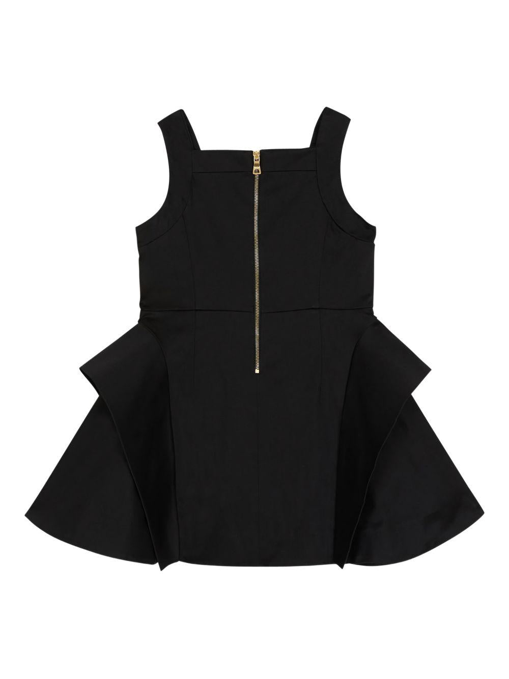 Abito per bambina Balmain Kids nero modello svasato BY1B92 P0484 930 BALMAIN KIDS