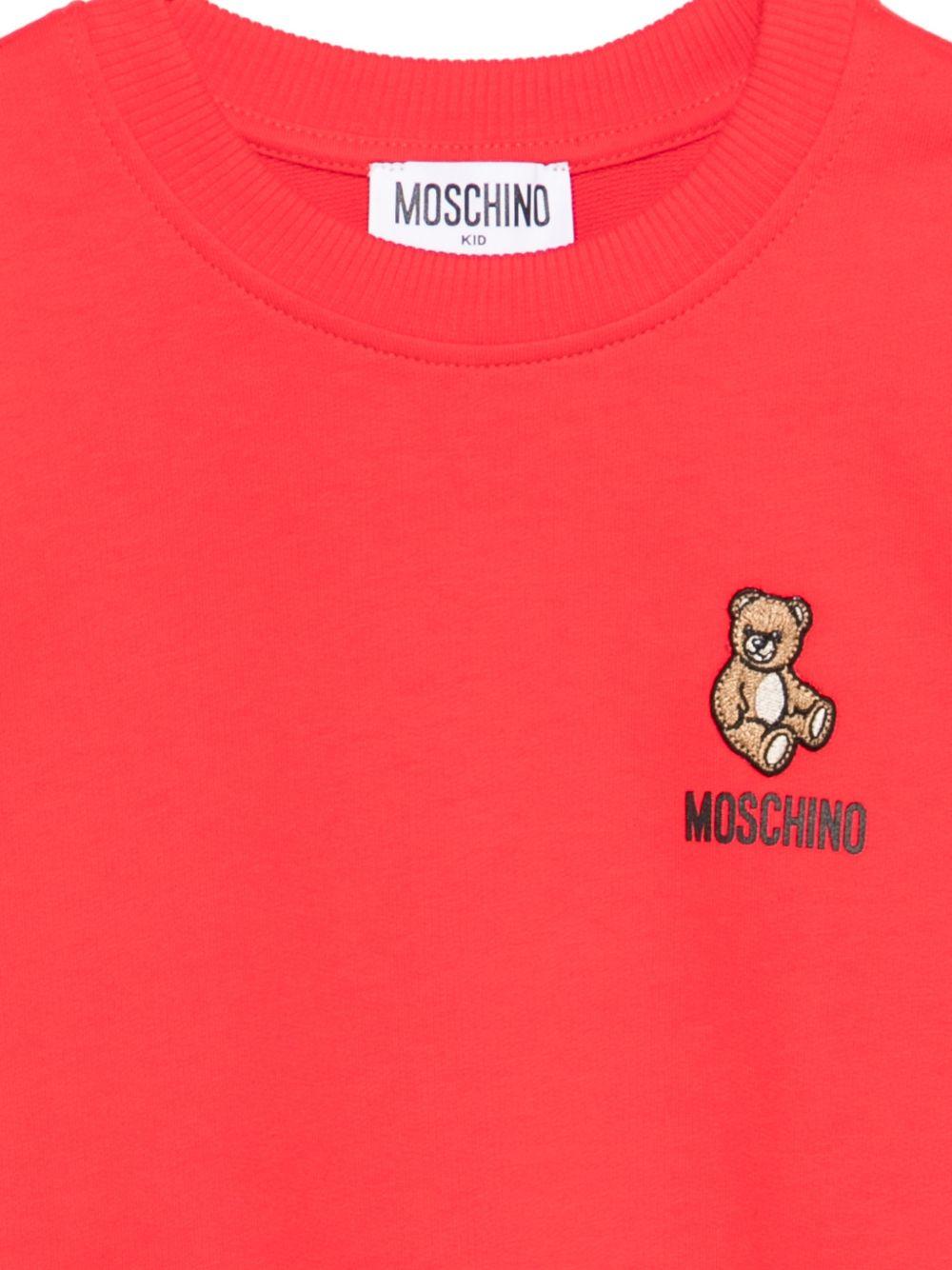 Felpa per bambini Moschino Kids rosso con applicazione Teddy Bear HUF09XLCA19 50109 MOSCHINO KIDS