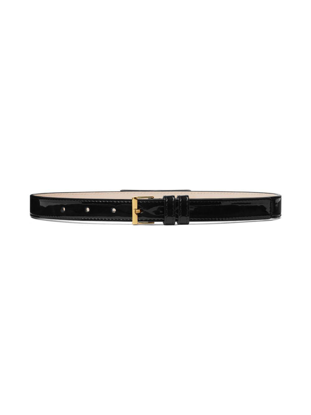 Cintura per bambino Versace Kids nero lucido Gianni Ribbon con fibbia 10188281A11180 1B00V VERSACE KIDS