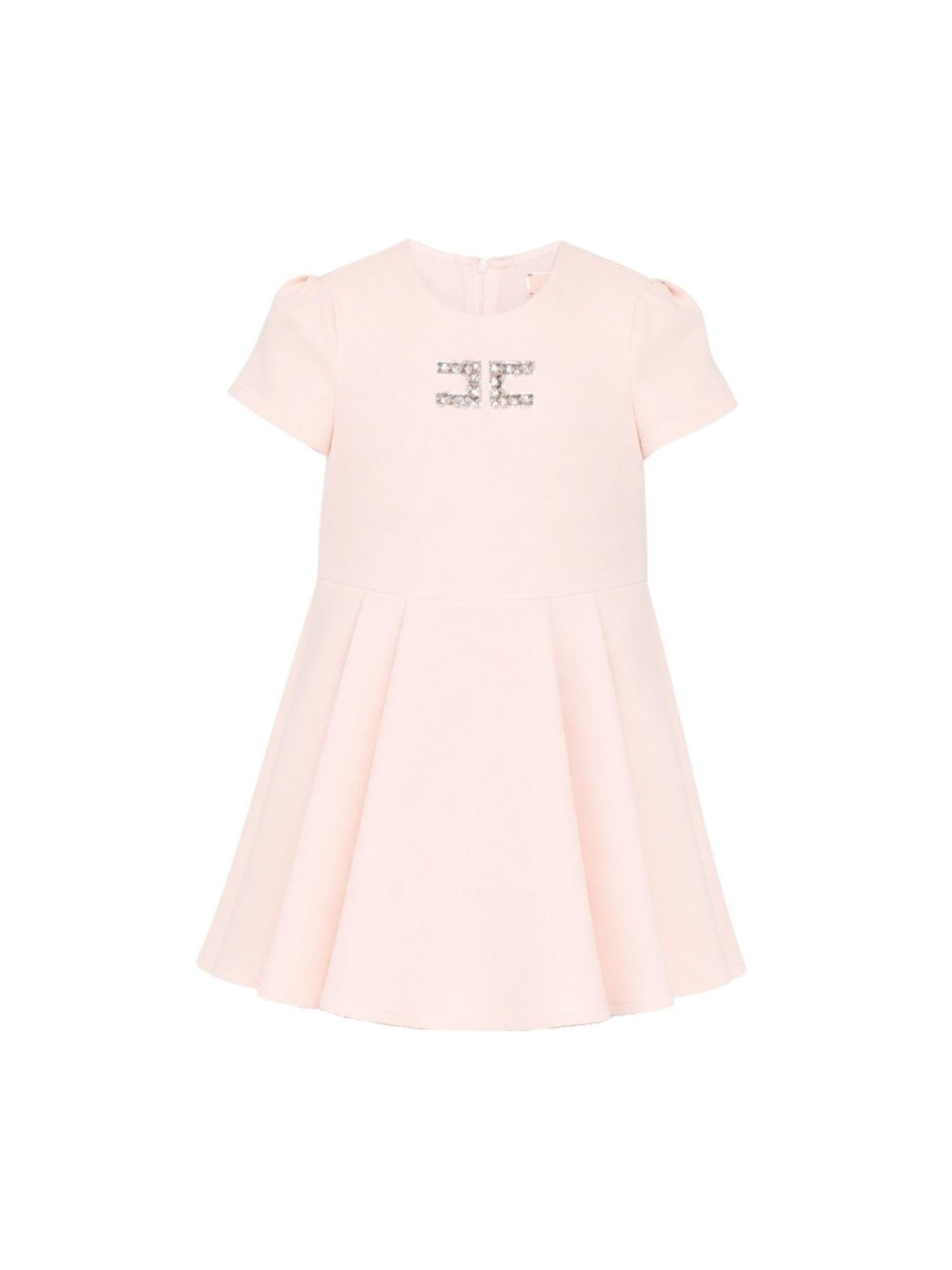 Abito per bambina Elisabetta Franchi La Mia Bambina rosa con logo sul davanti EFAB6660GA022 C036 ElISABETTA FRANCHI