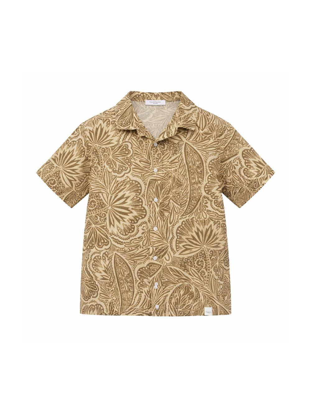 Camicia per bambino Paolo Pecora Kids verde oliva con chiusura a bottoni PP4287 OLIVA PAOLO PECORA KIDS