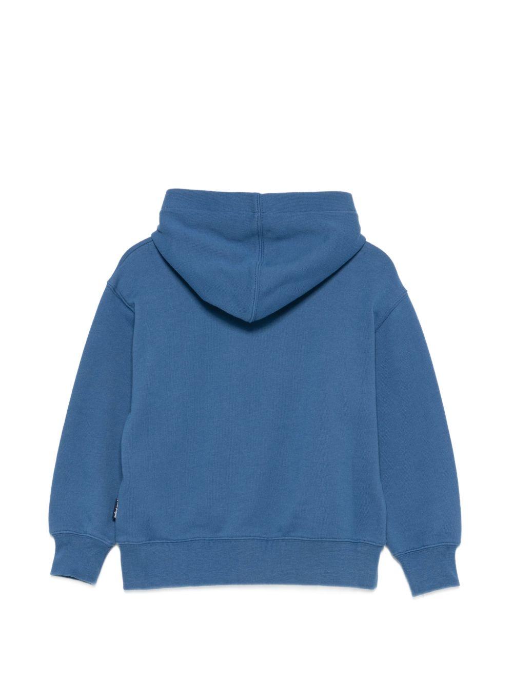 Felpa per bambino Palm Angels blu con cappuccio logo grafico e scritta orso PBBB012S26FLE006 060 PALM ANGELS KIDS