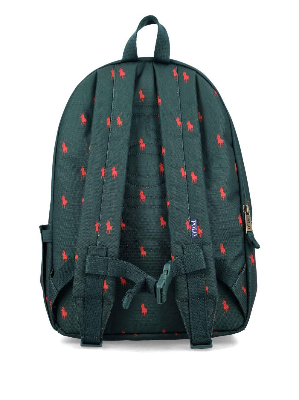 Zaino per bambini Polo Ralph Lauren Kids verde con motivo Polo Pony all-over 9AR153 ECF Ralph Lauren kids