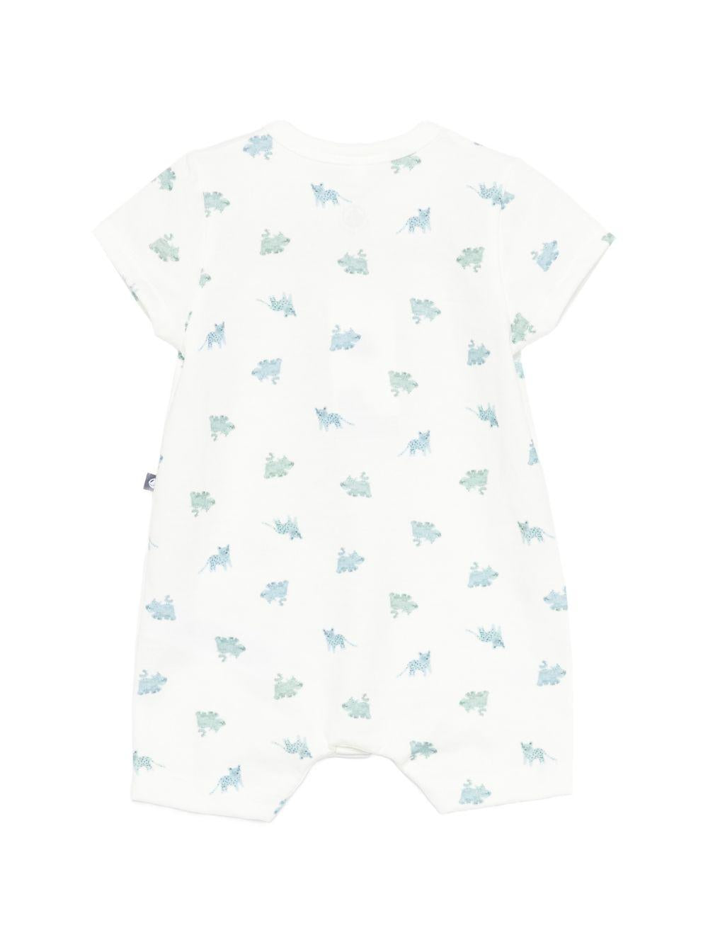 Tutina per neonato Petit Bateau bianco con stampa animali all-over A0FOQ 01 PETIT BATEAU KIDS