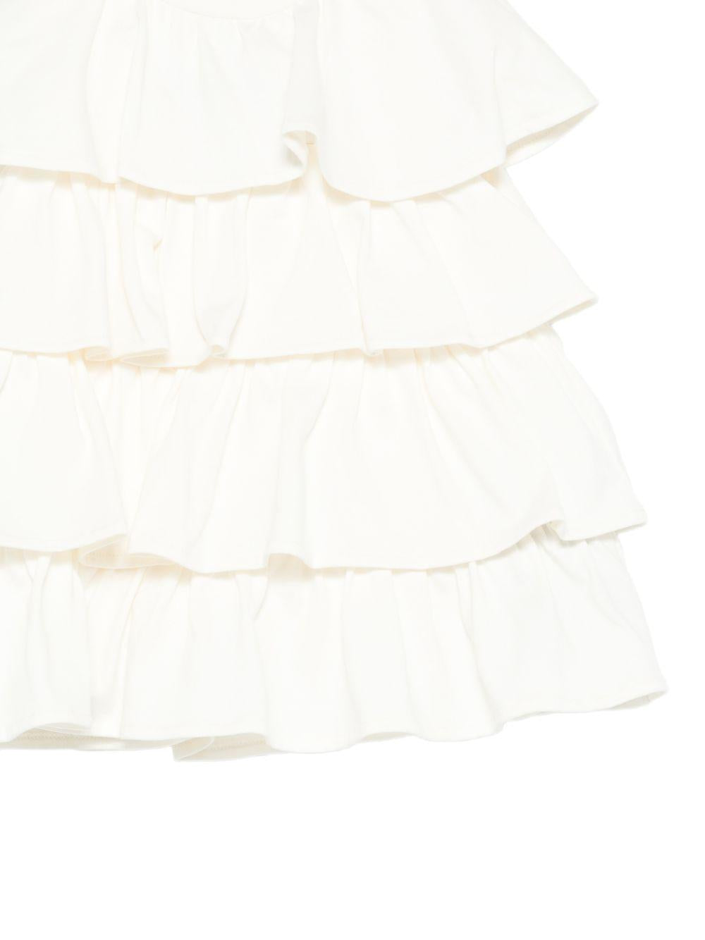 Abito per neonata Balmain Kids bianco con design a più strati BY1071 Z3672 102NE BALMAIN KIDS