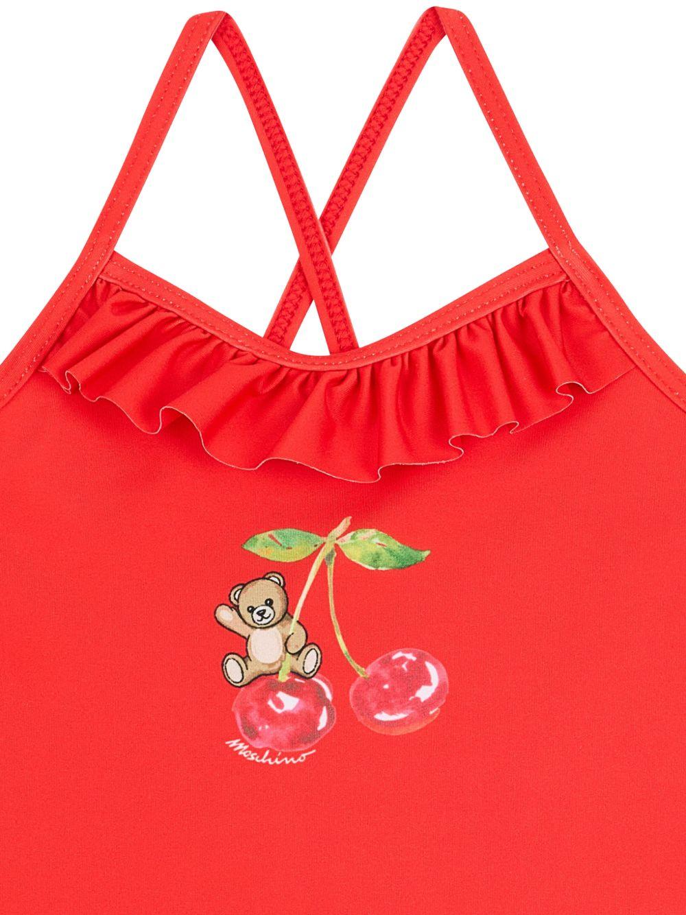 Costume intero per neonata Moschino Kids rosso con ruches MBL00GLKA11 50109 MOSCHINO KIDS